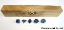 Lapis Lazule 5pcs Geometry set with wooden box